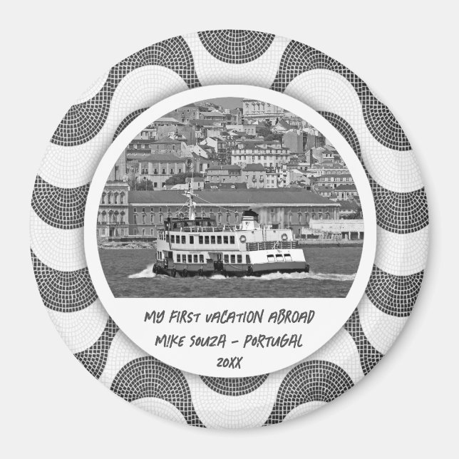 Portuguese waves cobblestone First Vacation   Magnet (Front)