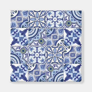 Portuguese White and White Tiles Magnet