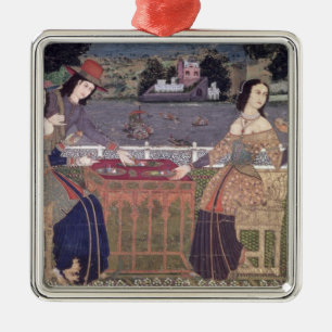 Portuguese women eating a meal, Goa Metal Tree Decoration