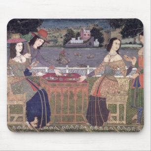 Portuguese women eating a meal, Goa Mouse Mat