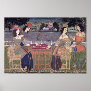 Portuguese women eating a meal, Goa Poster