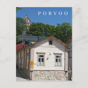 Porvoo house and church view postcard