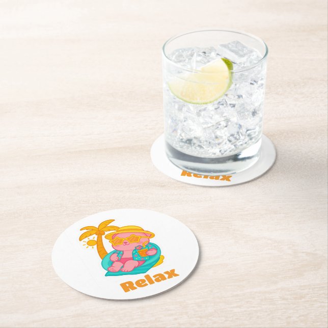 Posa Basos Round Paper Coaster (Insitu)