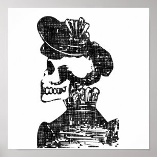 Posada Calavera Skull Bonnet Two-Tone Poster