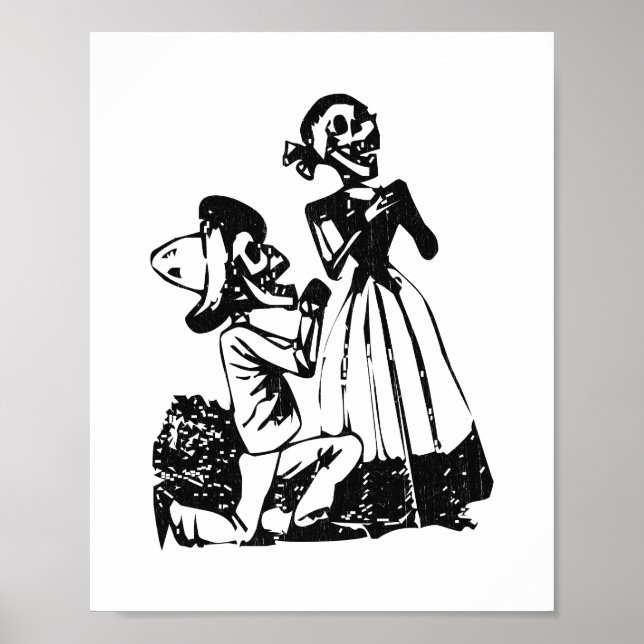 Posada Cavalera Courting Skeleton Couple Poster (Front)