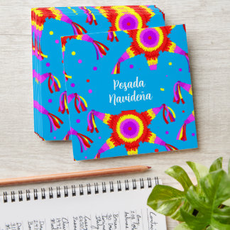 Posada Navideña Blue Piñata Mexican Christmas Envelope