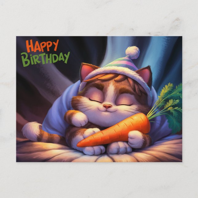 Poscards Happy Birthday Petit Chat 10 Postcard (Front)