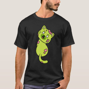 Pose Crazy Cat Zombie Horror Animal Halloween Mons T-Shirt