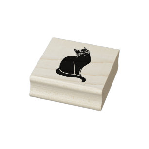 Posed Kittie in a Sitting Position Art Stanp Rubber Stamp