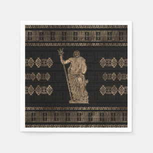 Poseidon and Greek Meander Ornament Napkin