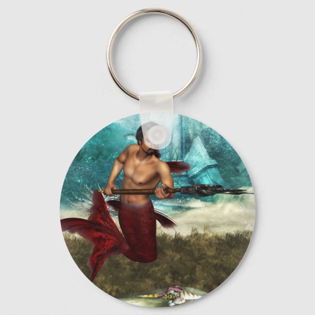 Poseidon Merman Key Ring (Front)