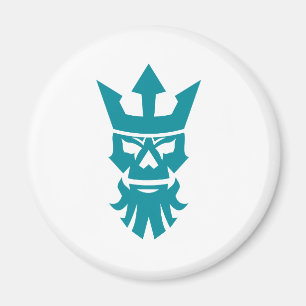 Poseidon Skull Wearing Crown Icon Magnet
