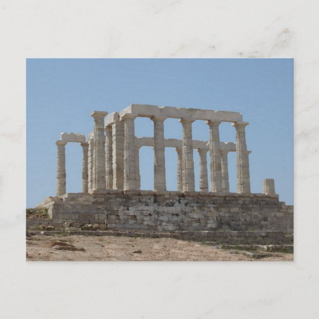 Poseidon Temple at Cape Sounian Postcard (Front)