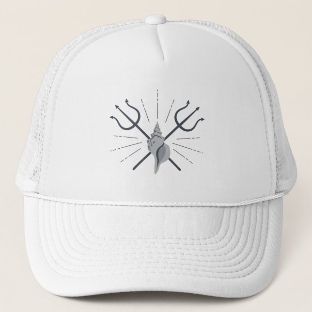 Poseidon Trident Trucker Hat (Front)