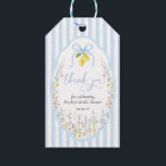 Posey Wildflower Blue Bow Bridal Shower Gift Tags<br><div class="desc">These tags feature a spring wildflower blue bow ribbon design with a calligraphy heading. The script heading is an image that cannot be edited. All of the other text is fully editable. For more advanced customization of this design,  simply select the "Customize It" button above.</div>