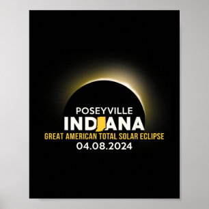Poseyville Indiana In Total Solar Eclipse 2024 Poster