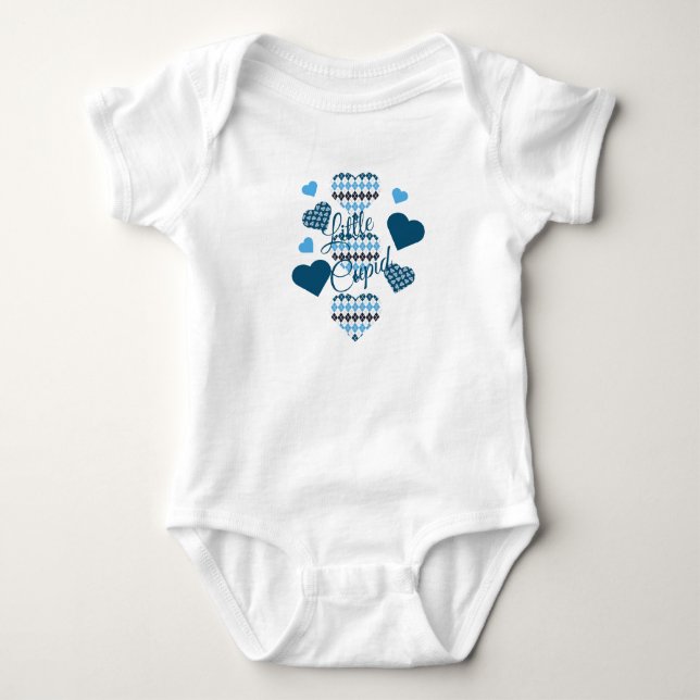Posh Argyle Hearts Collage Baby Bodysuit (Front)
