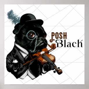 Posh Black Frenchie Bulldog  Poster