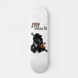 Posh Black Frenchie Bulldog     Skateboard