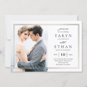 Posh Border Photo Wedding Invitation PBD