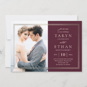 Posh Border Photo Wedding Invitation PBD