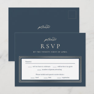 Posh Border Wedding RSVP Reply Response Card