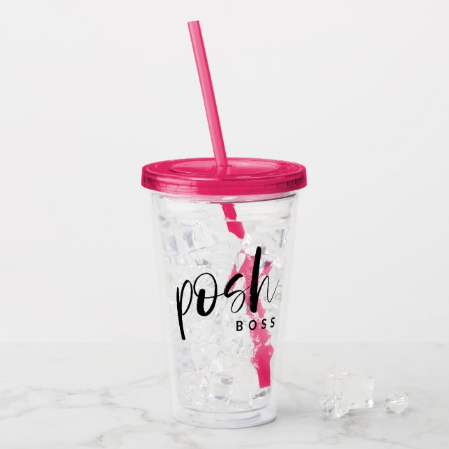 Posh Boss Personalised Acrylic Tumbler (Front Ice)