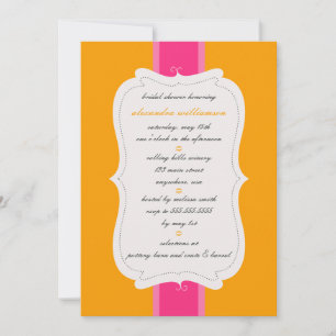 Posh Bridal Shower Invitation {Orange & Pink}