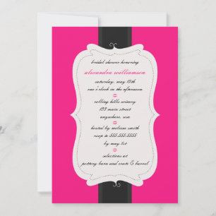 Posh Bridal Shower Invitation {Pink & Black}