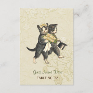 Posh Cats Ivory Wedding Escort Card