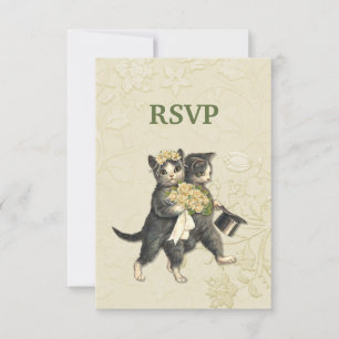 Posh Cats Ivory Wedding RSVP
