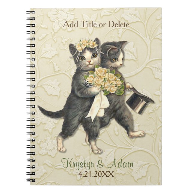 Posh Cats Wedding Ivory Notebook (Front)