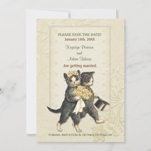 Posh Cats Wedding Save the Date (Front)