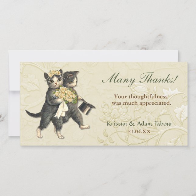 Posh Cats Wedding Thank You Card (Front)