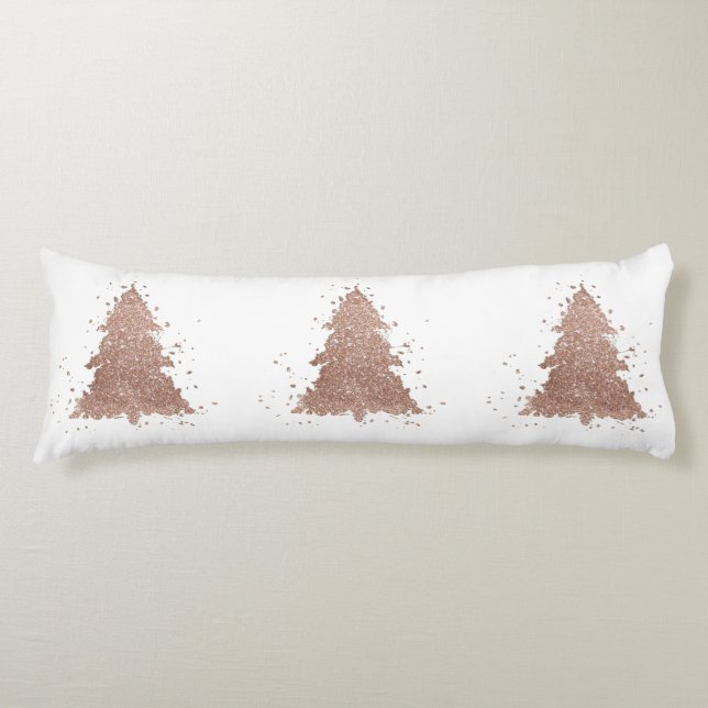 Posh Christmas Tree | Glam Rose Gold Luxurious Body Cushion (Front)