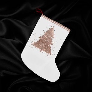 Posh Christmas Tree Glam Rose Gold Luxurious Small Christmas Stocking