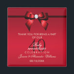 Posh Gem Bow & Ribbon 40th Wedding Anniversary Magnet<br><div class="desc">Custom 40th Wedding Anniversary party favor thank you magnet for couples fortieth Anniversary events. All text, font and text color is fully customizable to meet your requirements, if you would like help to customize your product or would like matching products, please contact me through my store and i will be...</div>