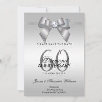 Posh Gem Bow & Ribbon 60th Wedding Anniversary