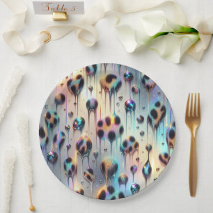 Posh Glam Opal Leopard Print Paper Plates