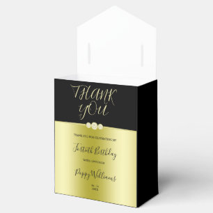 Posh Gold & Black Elegant Diamonds 40th Birthday Favour Box