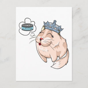 Posh Kitty Dreaming of Caviar Postcard