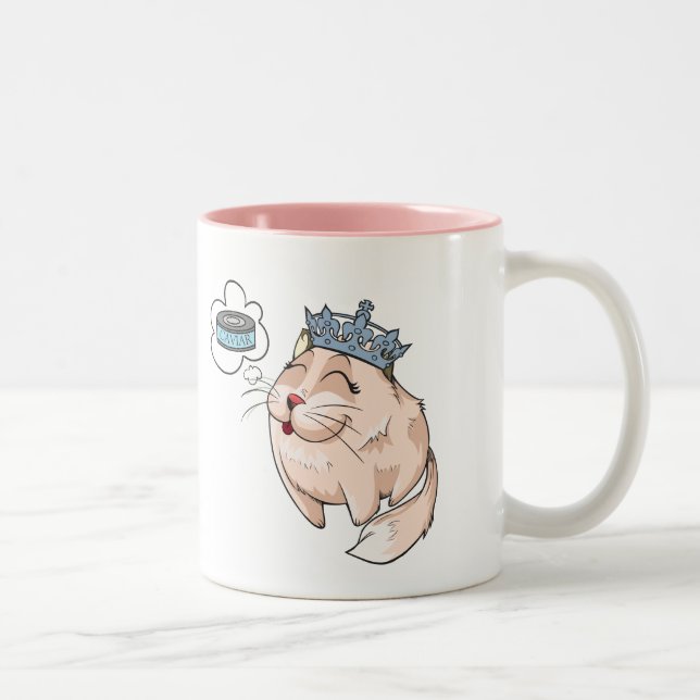 Posh Kitty Dreaming of Caviar  Two-Tone Coffee Mug (Right)