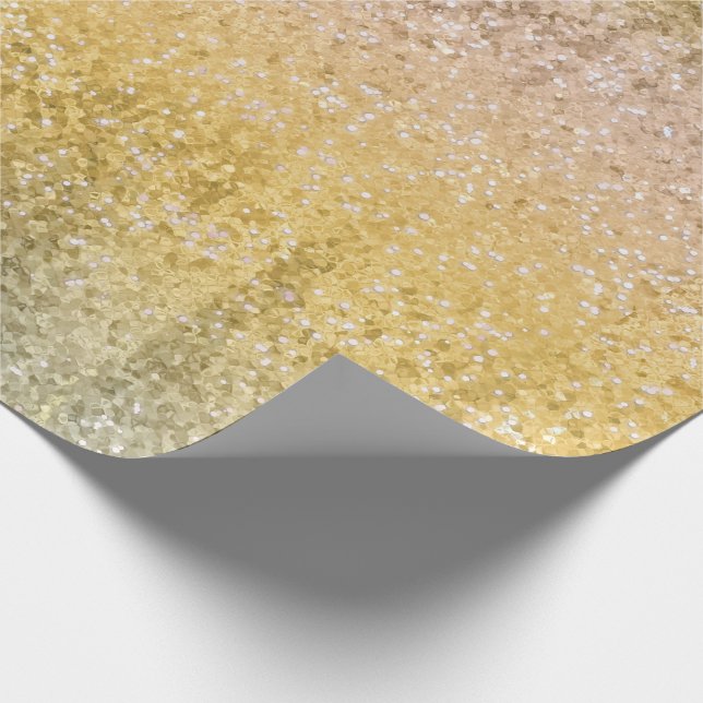 Posh Luxury Gold glitter sequins Wrapping Paper (Corner)