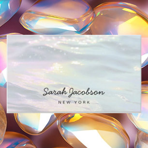 Posh Luxury Opal Iridescent Style Business Card