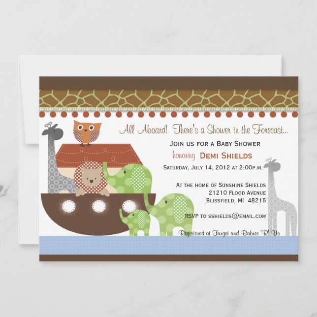Posh Noahs Ark Invitation (Front)