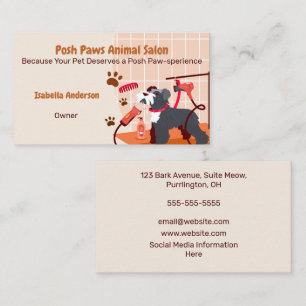 Posh Paws Pet Salon Business Card