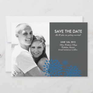 Posh Petals Cerulean Save the Date Invitation