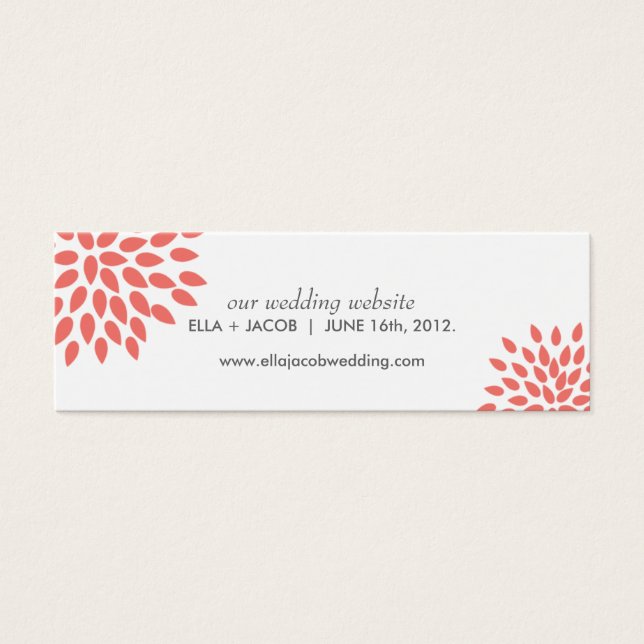 Posh Petals | Coral | Wedding Website Cards (Front)