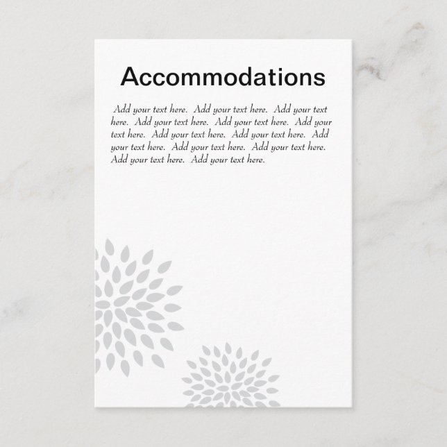 Posh Petals | Silver | Accommodations Insert (Front)