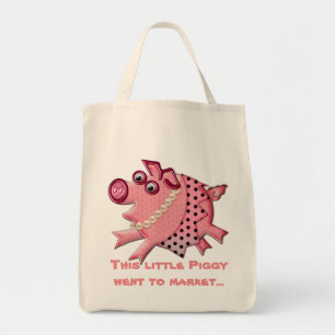 Posh Piggy Goes Shopping (Personalised) Tote Bag
